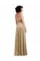 Low Back Champagne A-Line Square Neck Long Formal Evening Gown / Prom Dress / Bridesmaid Dress Hobart
