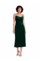 Open Back Dark Green Sheath Cowl Neck Midi Length Black Tie Evening Gown / Prom Dress / Bridesmaid Dress Hobart