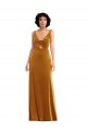 V-Back Gold Trumpet V-Neck Long Semi Formal Evening Dress / Prom Dress / Bridesmaid Dress Hobart