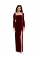 Low Back Burgundy A-Line Square Neck Long Prom Dress / Bridesmaid Dress Hobart