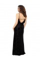 Open Back Black Sheath V-Neck Long Bridesmaid Dress Hobart