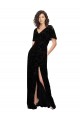 V-Back Black A-Line V-Neck Long Bridesmaid Dress Hobart