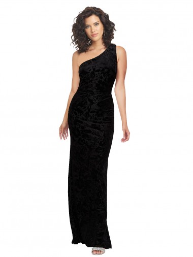 Black Sheath One Shoulder Long Bridesmaid Dresses Hobart