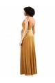 V-Back Gold Column V-Neck Long Black Tie Evening Gown / Prom Dress / Bridesmaid Dress Hobart
