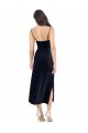 Low Back Dark Navy Column Cowl Neck Midi Length Formal Evening Gown / Prom Dress / Bridesmaid Dress Hobart