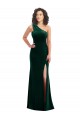 Dark Green Trumpet One Shoulder Long Black Tie Prom Dress / Bridesmaid Dress Hobart