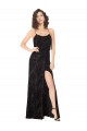 Open Back Black A-Line Cowl Neck Long Bridesmaid Dress Hobart