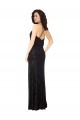 Open Back Black A-Line Cowl Neck Long Bridesmaid Dress Hobart